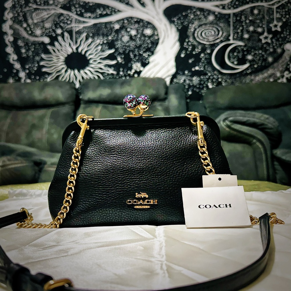 Rare Vintage style Coach Nora Kicelock Crossbody bag Black soft Leather - Picture 15 of 16